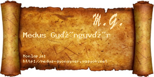 Medus Gyöngyvér névjegykártya